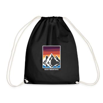 Rocky Mountains lover of mountains gift - Drawstring Bag - black - Front
