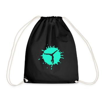 handstand gymnast gymnastics - Drawstring Bag - black - Front