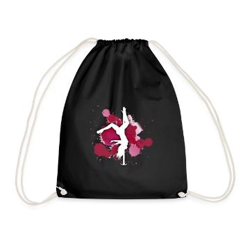poledance taenzerin tanzen stange geschenk - Turnbeutel - Schwarz - Vorne