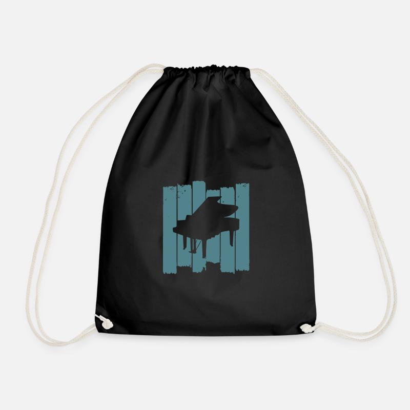 piano piano - Drawstring Bag - black