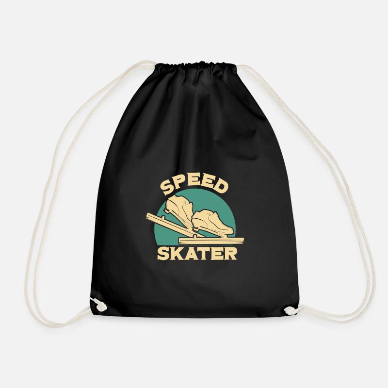 Eisschnelllauf Skater Designs - Turnbeutel - Schwarz
