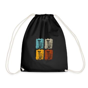 Tuba tubist retro - Turnbeutel - Schwarz - Vorne