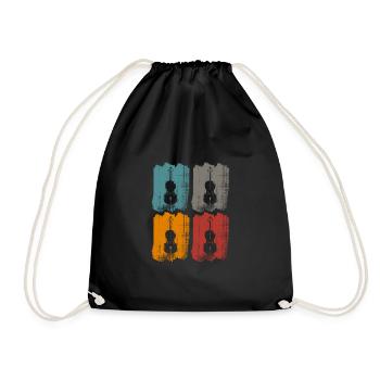 cello kontrabass - Turnbeutel - Schwarz - Vorne