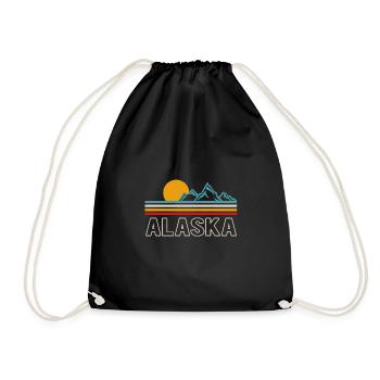 alaska retro - Turnbeutel - Schwarz - Vorne