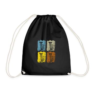 Tuba retro - Turnbeutel - Schwarz - Vorne