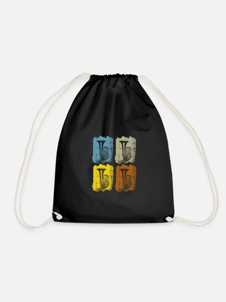 Tuba retro - Turnbeutel - Schwarz