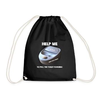 HELP ME - HIGH TECH TOILET - Drawstring Bag - black - Front