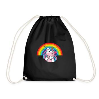 Licorne arc-en-ciel - Sac de sport léger - noir - Devant