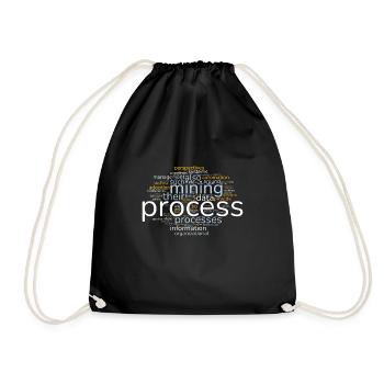 Word Cloud Process Mining light - Turnbeutel - Schwarz - Vorne