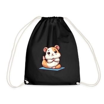 Hamster Yoga Meditation Fitness - Drawstring Bag - black - Front