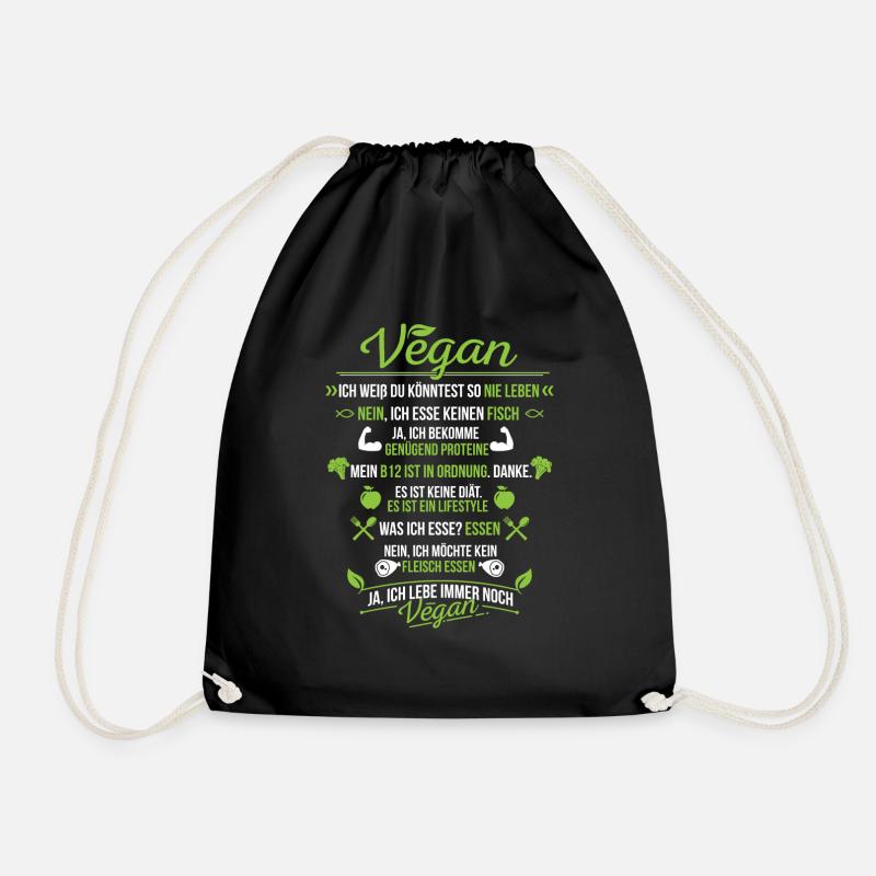 Veganer Veganes Leben - Turnbeutel - Schwarz