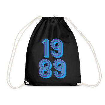1989 Year of birth | Colors changeable - Drawstring Bag - black - Front