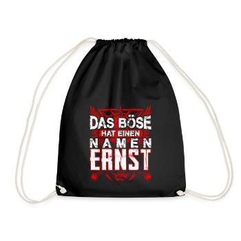 ERNST - Name - Turnbeutel - Schwarz - Vorne