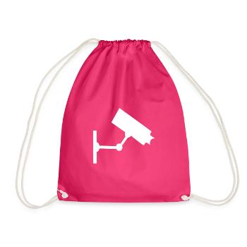 Surveillance camera, surveillance, camera, - Drawstring Bag - fuchsia - Front
