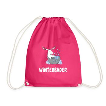 Winterbader eisschwimmen Eisbad Eisbader - Turnbeutel - Fuchsia - Vorne