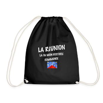 La Réunion mon histoire Mon Drapeau Cadeau Fierté - Sac de sport léger - noir - Devant