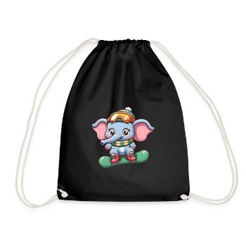 Elefant Snowboarder Winter Sport - Turnbeutel - Schwarz - Vorne