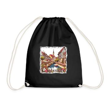 Colmar, France, Vieille ville, Style Grunge - Sac de sport léger - noir - Devant