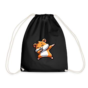 Süßer Hamster macht den Dab: Cartoon-Stil - Turnbeutel - Schwarz - Vorne