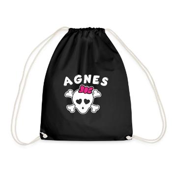 Pirate Agnes Design for Girls and Women - Drawstring Bag - black - Front