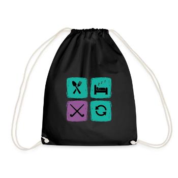 Hockey Field Hockey Perfect Hockey Day - Drawstring Bag - black - Front