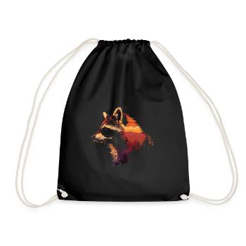 Mignon raton laveur raton laveur nature bébé raton laveur forêt - Sac de sport léger - noir - Devant
