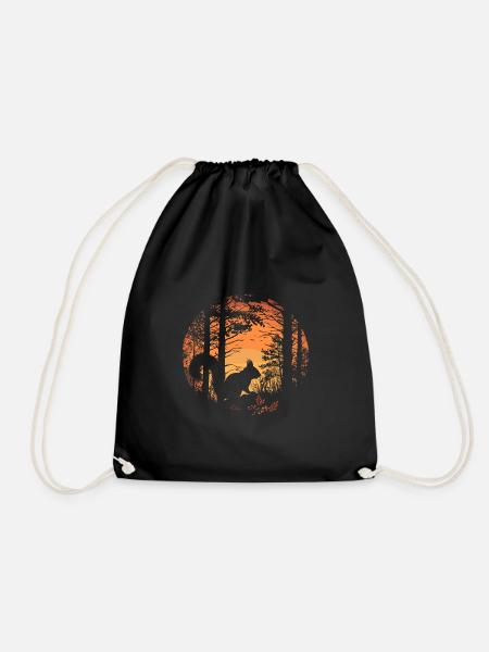 Eichhörnchen Wald Baumhörnchen Hörnchen - Turnbeutel - Schwarz