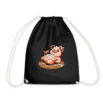Cochon Sow Pizza Amateur de Pizza Drôle - Sac de sport léger - noir - Devant