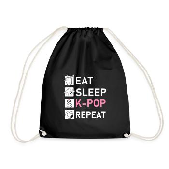 K-Pop Fashion K-Pop Merch Kpop K Pop Fashion - Drawstring Bag - black - Front