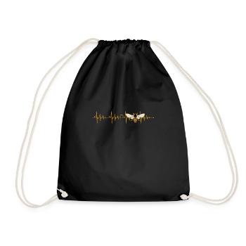 Beekeeping Heartbeat Bee Beekeeper Beekeeper Beekeeper - Drawstring Bag - black - Front