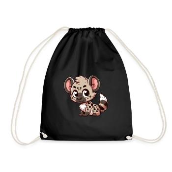 Conception de bande dessinée de bande dessinée de hyène mignonne - Sac de sport léger - noir - Devant