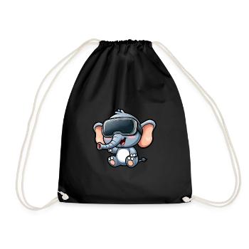 Éléphant VR Réalité Virtuelle Gamer Gamer Mignon - Sac de sport léger - noir - Devant