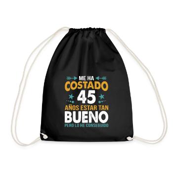 ME HA COSTADO 45 ANOS ESTAR TAN BUENO - Drawstring Bag - black - Front