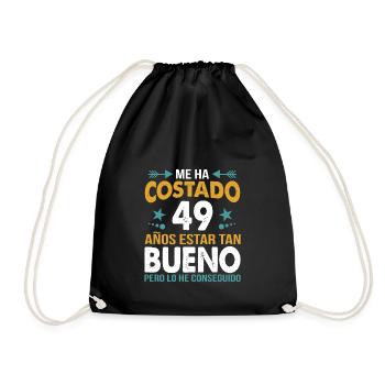 ME HA COSTADO 49 AÑOS ESTAR TAN BUENO - Drawstring Bag - black - Front