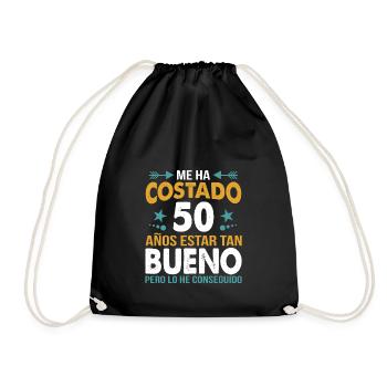 ME HA COSTADO 50 AÑOS ESTAR TAN BUENO - Drawstring Bag - black - Front