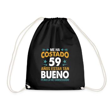 ME HA COSTADO 59 AÑOS ESTAR TAN BUENO - Drawstring Bag - black - Front