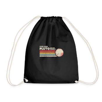 Vergessen Sie niemals die Pluto-Grafik. Retro-Stil lustig - Turnbeutel - Schwarz - Vorne