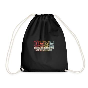 Sarcasm Science Elements design. Funny Sarcastic - Drawstring Bag - black - Front