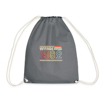 1982 Vintage Print, cadeau d'anniversaire Tee. Rétro - Sac de sport léger - gris - Devant