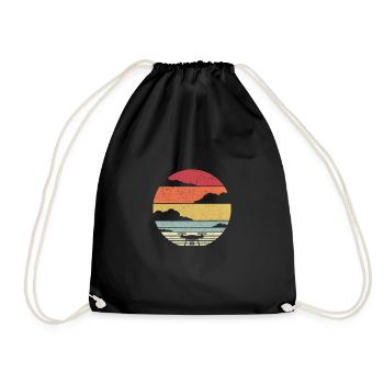 Drone Design. Retro Style Quadcopter Product - Drawstring Bag - black - Front