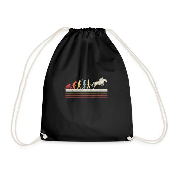 Horse Racing Product. Retro Style Print For Jockey - Drawstring Bag - black - Front