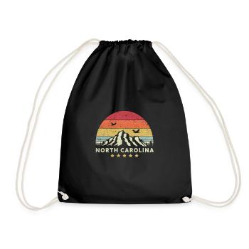 North Carolina Product. Retro Style NC, USA Print - Drawstring Bag - black - Front