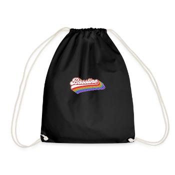 Bassline Design. Retro Music Graphic For DJ - Drawstring Bag - black - Front
