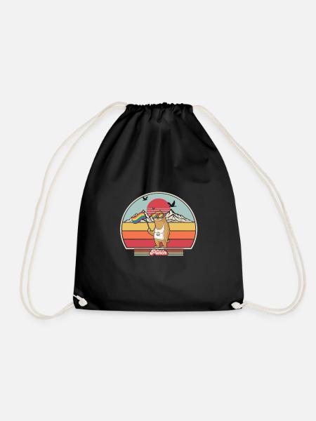 Stolz Faultier LGBT-Druck. Retro Style Grafik - Turnbeutel - Schwarz
