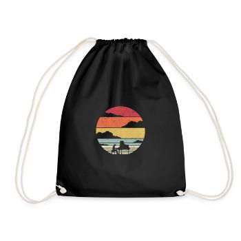 Piano Product. Retro Style Print For Pianist - Drawstring Bag - black - Front