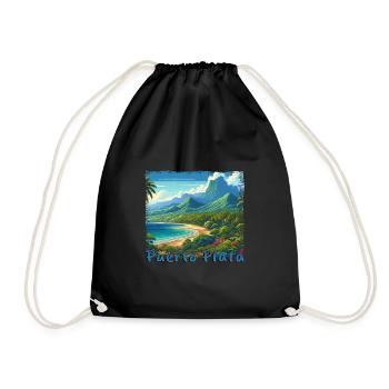 Puerto Plata : Vacances à la plage avec paysage de montagne et - Sac de sport léger - noir - Devant