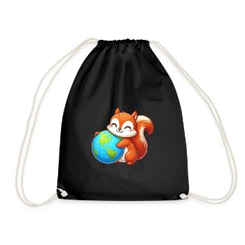 Squirrels for Environmental Protection & Nature Conservation - Drawstring Bag - black - Front
