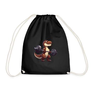 T-Rex avec conception d’entraînement avec haltères - Sac de sport léger - noir - Devant
