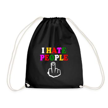 I hate people - Drawstring Bag - black - Front
