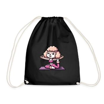 Poodle Lady Yoga Workout & Meditation - Drawstring Bag - black - Front